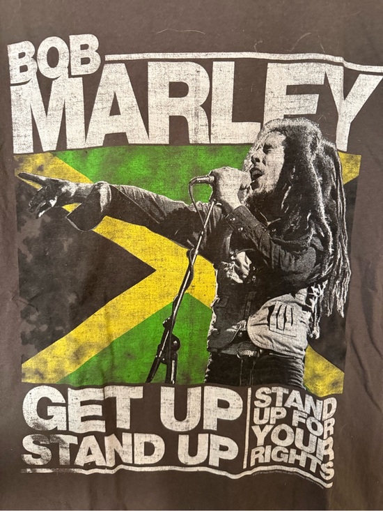 Bob Marley Other - Bob Marley Graphic Short Sleeve Tee - Black with Green & Yellow Print